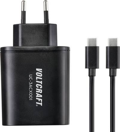 VOLTCRAFT UC-3ACX001 USB Ladegerät 38 W 2x USB-A, 1x USB-C® USB PD Schwarz Innenbereich