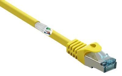 Renkforce RF-5088652 RJ45 Netzwerkkabel, Patchkabel CAT 6a S/FTP 5.00 m Gelb mit Rastnasenschutz, Flammwidrig 1 St.