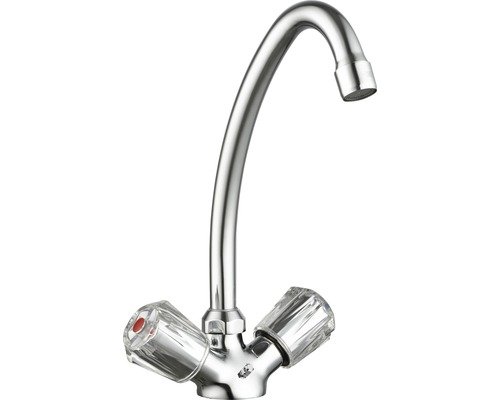 Küchenarmatur mit Zweigriff SCHÜTTE Spree chrom glänzend 5871072