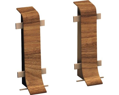 Prinz Verbinder für Klemm-Sockelleiste mit Kabelkanal Nussbaum rot 50 mm