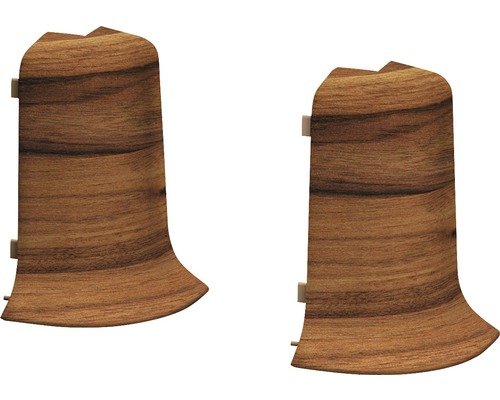 Prinz Aussenecken für Klemm-Sockelleiste mit Kabelkanal 50 mm Nussbaum rot