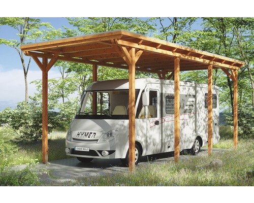Einzelcarport SKAN HOLZ Emsland 404x846 cm eiche hell