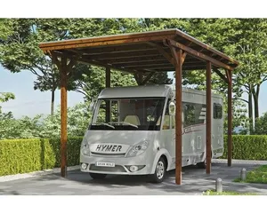 Einzelcarport SKAN HOLZ Emsland 404x604 cm nussbaum