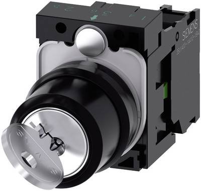 Siemens 3SU11004BF111BA0 3SU1100-4BF11-1BA0 Schlüsselschalter Frontring Kunststoff Schwarz, Grau 1 x 90 ° Schlüsselentri