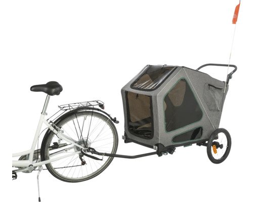 Hund Anhänger TRIXIE 55,5 x 105 cm grau grün