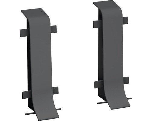 Prinz Verbinder für Klemm-Sockelleiste mit Kabelkanal dunkelgrau 50 mm