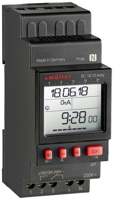 Müller SC 18.10 easy 24V ACDC Hutschienen-Zeitschaltuhr digital 24 V/DC, 24 V/AC 4000 W