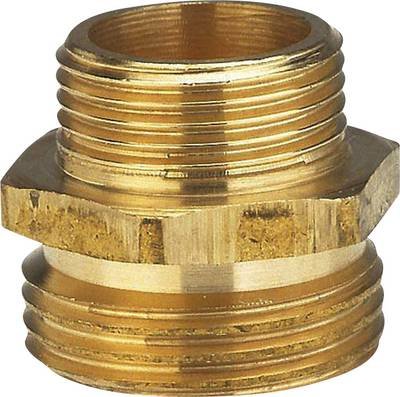 GARDENA 07262-20 Messing Reduzierung-Gewindenippel 26,44 mm (3/4") AG, 20,96 mm (1/2") AG