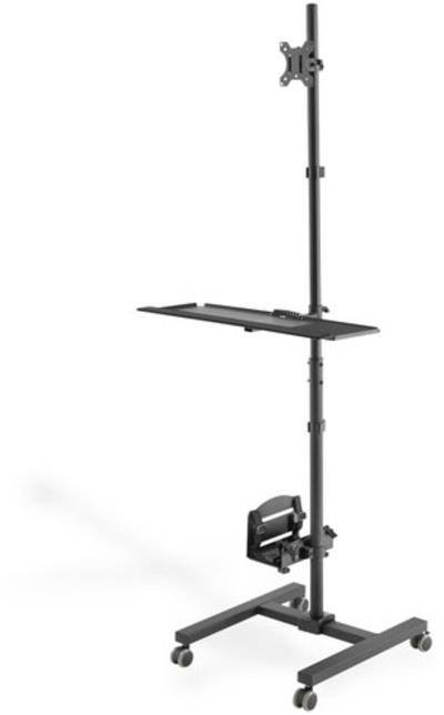 Digitus PC-/Monitor-Rollwagen DA-90374 1 Display(s) 43,2 cm (17") - 81,3 cm (32") Schwarz Höhenverstellbar, Tastaturabla