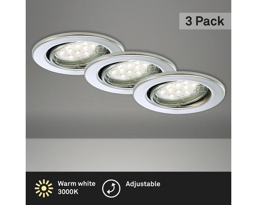 LED Einbauleuchte Briloner Attach 3x3W chrom