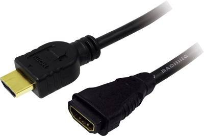 LogiLink HDMI Verlängerungskabel HDMI-A Stecker, HDMI-A Buchse 2.00 m Schwarz CH0056 4K UHD HDMI-Kabel