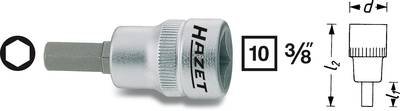 Hazet 8801K 8801K-4 Innen-Sechskant Steckschlüssel-Bit-Einsatz 4 mm 3/8" (10 mm)
