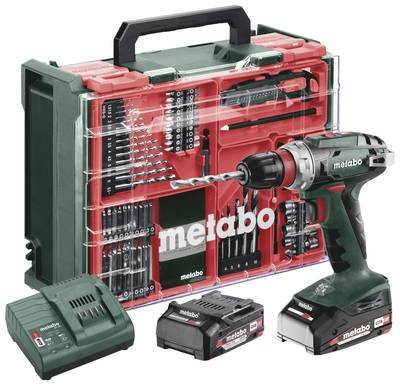 Metabo BS 18 Quick Set 602217710 Akku-Bohrschrauber 18 V 2 Ah Li-Ion bürstenlos, inkl. 2. Akku, inkl. Koffer, inkl. Lade