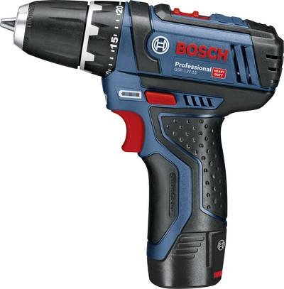 Bosch Professional GSR 12V-15 0601868109 Akku-Bohrschrauber 2 Ah inkl. 2. Akku