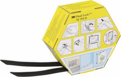 3M SJ 354D Dual Lock Klettband zum Aufkleben Haft- und Flauschteil (L x B) 5000 mm x 25.4 mm Schwarz 1 Paar