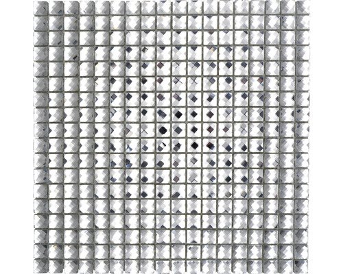 Glasmosaik Quadrat XCMSV827 glitzer weiss 30x30 cm