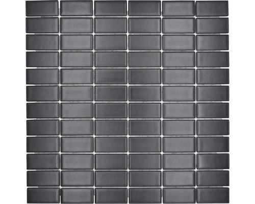 Keramikmosaik uni schwarz matt 30x30 cm