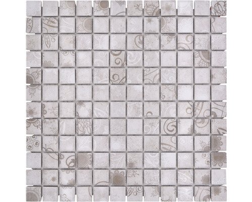 Keramikmosaik Quadrat Laceo grey 30x30 cm