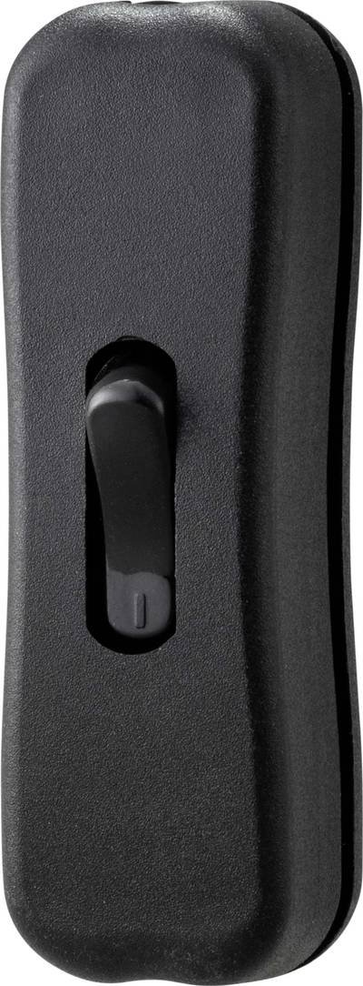 TRU COMPONENTS TC-9122132 Schnurschalter 250 V/AC 2 A 1 x Aus/Ein Schwarz rastend 1 St.