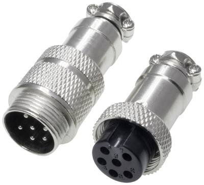 Pollin 453564 Rundsteckverbinder Stecker, Buchse Gesamtpolzahl: 6 1 Set
