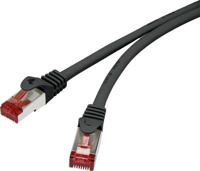 Renkforce RF-4979744 RJ45 Netzwerkkabel, Patchkabel CAT 6 S/FTP 5.00 m Schwarz mit Rastnasenschutz, vergoldete Steckkont