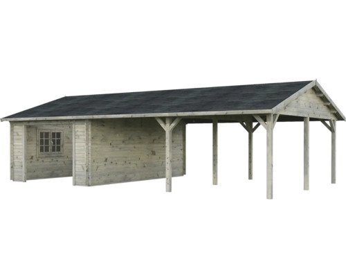 Einzelgarage Palmako Roger 19,0+33,2 m² kit ohne Tor 1006 x 619 cm tauchgrundiert grau