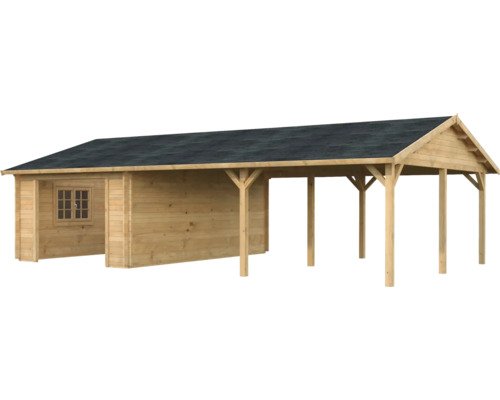 Einzelgarage Palmako Roger 19,0+33,2 m² kit ohne Tor 1006 x 619 cm tauchgrundiert braun
