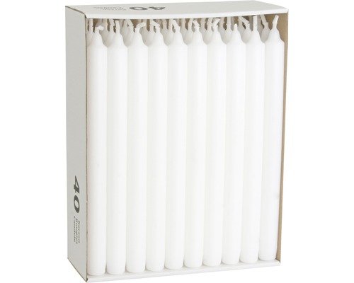 Stabkerze Ø 2.2 H 25 cm weiss 40er Pack