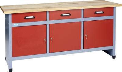 Küpper 12152 Werkbank (B x H x T) 1700 x 840 x 600 mm Rot, Silber