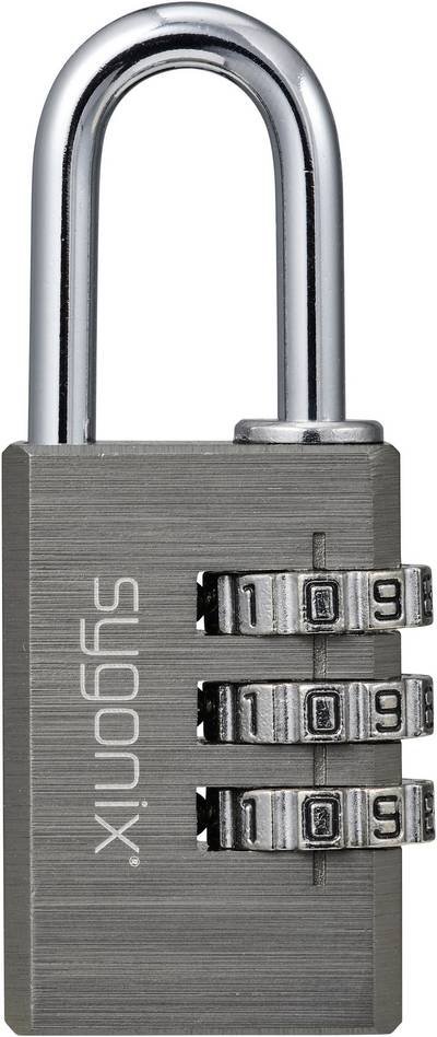 Sygonix SY-6932310 Vorhängeschloss 30 mm 3-Digit Titan-Grau Zahlenschloss