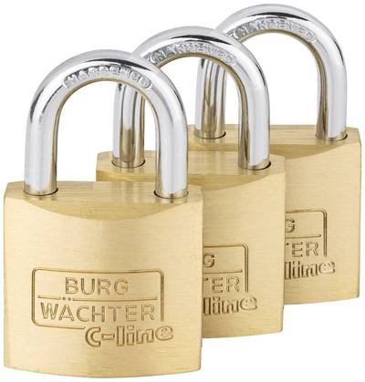 Burg Wächter 6371 Vorhängeschloss 30.00 mm gleichschließend Messing Schlüsselschloss