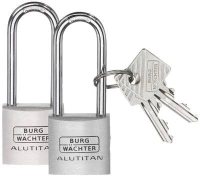 Burg Wächter 36141 Vorhängeschloss 20.90 mm gleichschließend Aluminium Schlüsselschloss