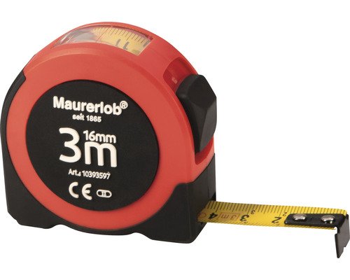 Rollbandmass Maurerlob mit Sichtfenster 3 m