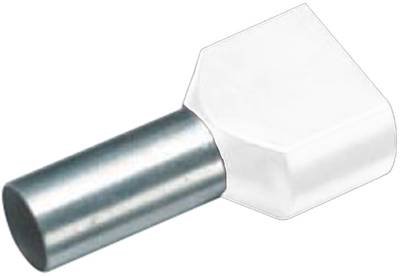 Vogt Verbindungstechnik 470108D Zwillings-Aderendhülse 0.5 mm² Teilisoliert Weiß 100 St.