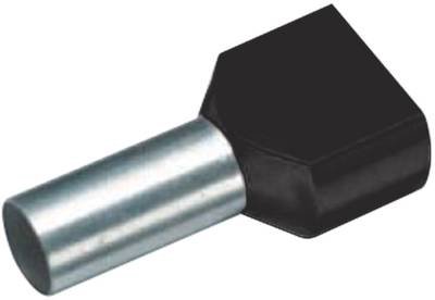 Vogt Verbindungstechnik 470408D Zwillings-Aderendhülse 1.5 mm² Teilisoliert Schwarz 100 St.