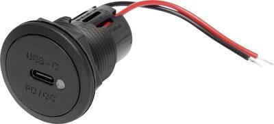 ProCar Power USB-C Einbausteckdose PD/QC mit LED max. 30 Watt Belastbarkeit Strom max.=3 A 12 oder 24 V/DC