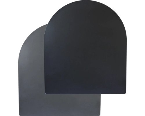 Rotheigner Stahlbodenplatte Segmentbogen 2-farbig eine Seite schwarz die andere Seite grau Rand schwarz 100 x 120 cm 1,5 mm stark