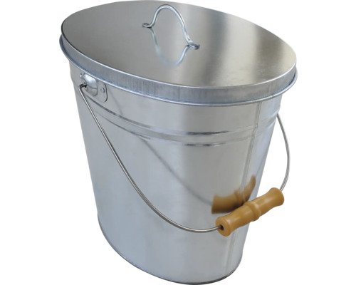 Ascheeimer Rotheigner oval 15 Liter verzinkt mit Deckel