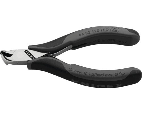 Knipex Elektronik-Vornschneider spiegelpoliert ESD 120 mm