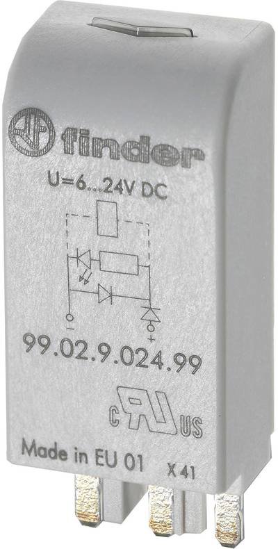 Finder Steckmodul mit LED 99.02.0.024.59 Leuchtfarben: Grün Passend für Modell (Relais): Finder 96.04, Finder 96.02 1 St
