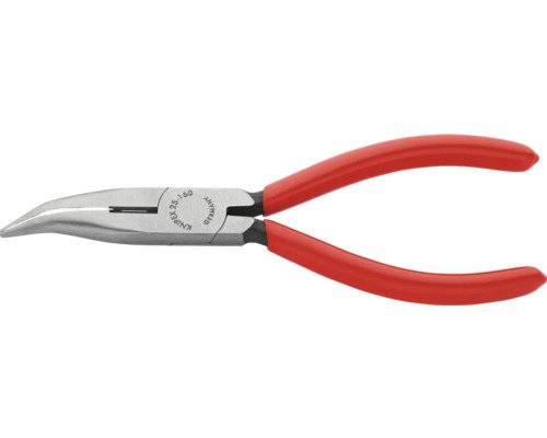 Knipex Flachrundzange mit Schneide (Radiozange) schwarz atramentiert 160 mm