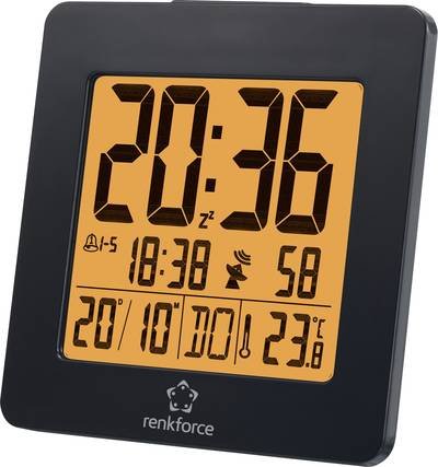 Renkforce 1383425 Funk Wecker Schwarz Alarmzeiten 2