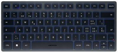 CHERRY KW 7100 MINI BT Bluetooth® Tastatur Schweiz, QWERTZ Blau Geräuscharme Tasten, Multipair-Funktion
