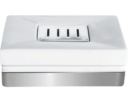 Seifenschale Spirella Roma weiss/silber