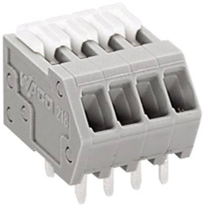 WAGO 218-104 Federkraftklemmblock 0.50 mm² Polzahl 4 Grau 1 St.
