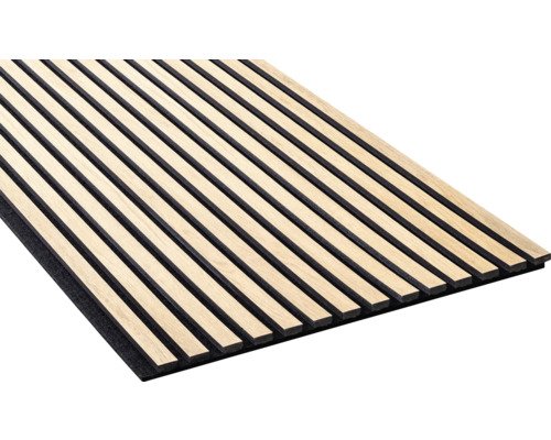 Akustikpaneel Eiche hell Kunststoff PET bedruckt 2600 x 565 x 19 mm