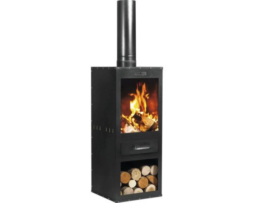 Grillkamin Rosa Cook King 40x150 cm schwarz