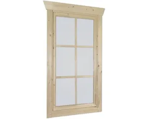 Einzelfenster für Gartenhaus 28 mm SKAN HOLZ Anschlag rechts 57.5x123.5 cm natur