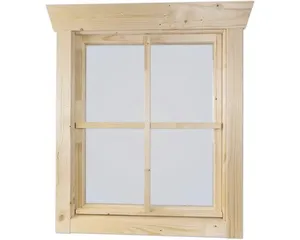 Einzelfenster für Gartenhaus 28 mm SKAN HOLZ Anschlag links 57.5x70.5 cm natur