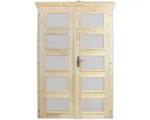 Doppeltür für Gartenhaus 28 mm SKAN HOLZ Milchglas vollverglast 123.4x193 cm natur